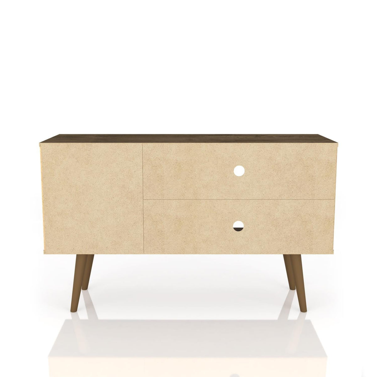 Lekedi 42" TV Stand - Matte Rustic Brown/White