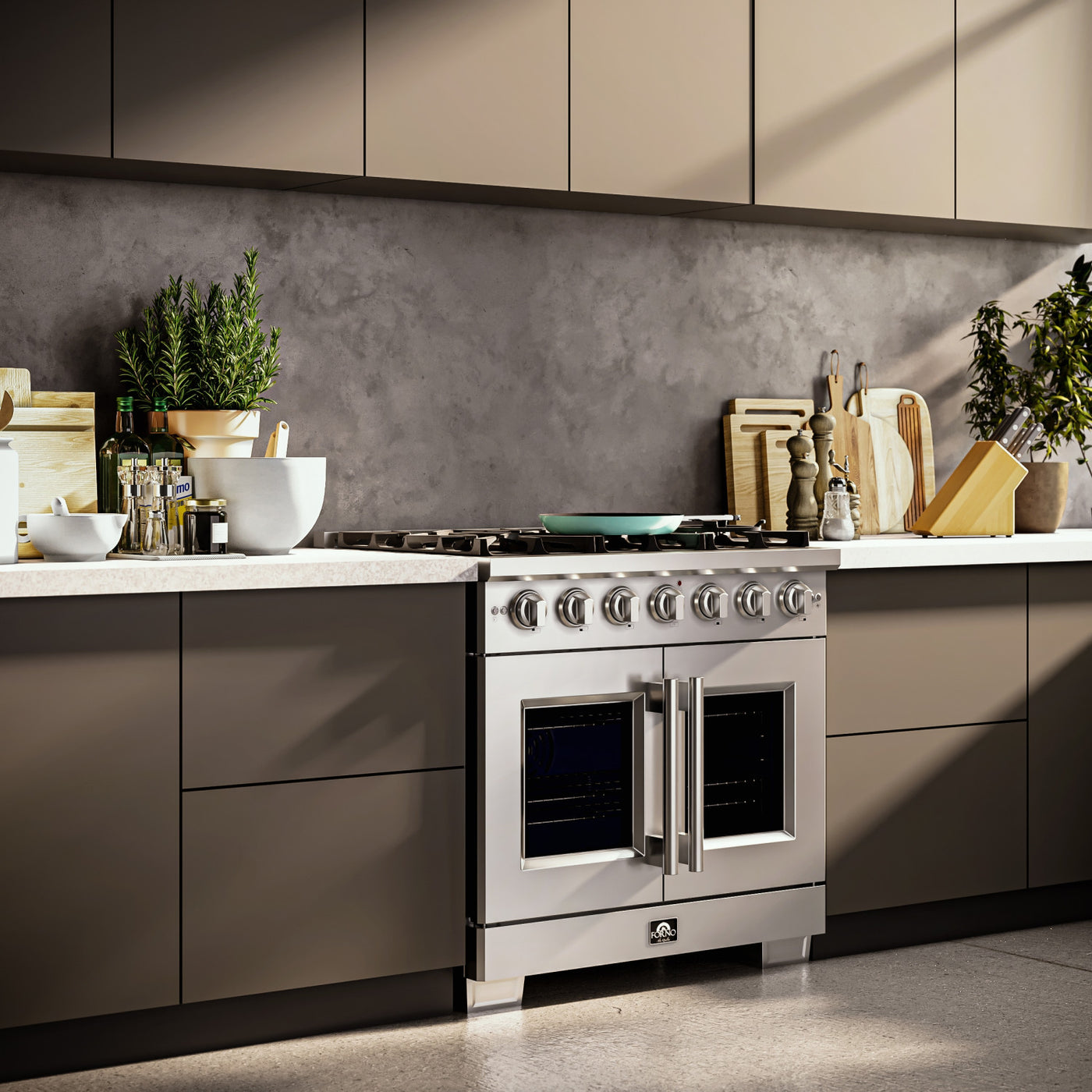 Forno Capriasca 36" Stainless Steel French Door Freestanding Gas Range (5.36 Cu. Ft.) - FFSGS6460-36