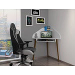 Gatutca Corner Desk with Keyboard Shelf- White