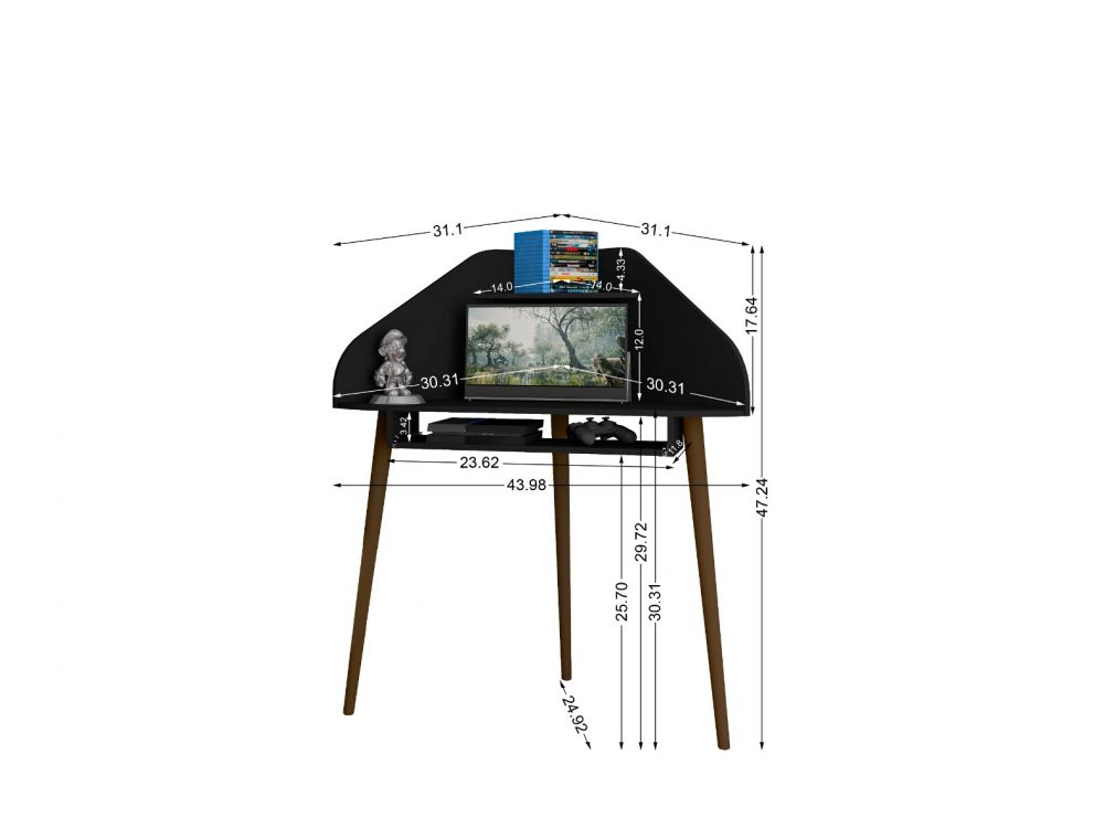 Gatutca Cubicle Section Desk with Keyboard Shelf Set of 2 - Black