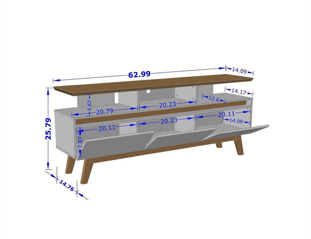 Osnabruck 63" TV Stand - Black/Cinnamon