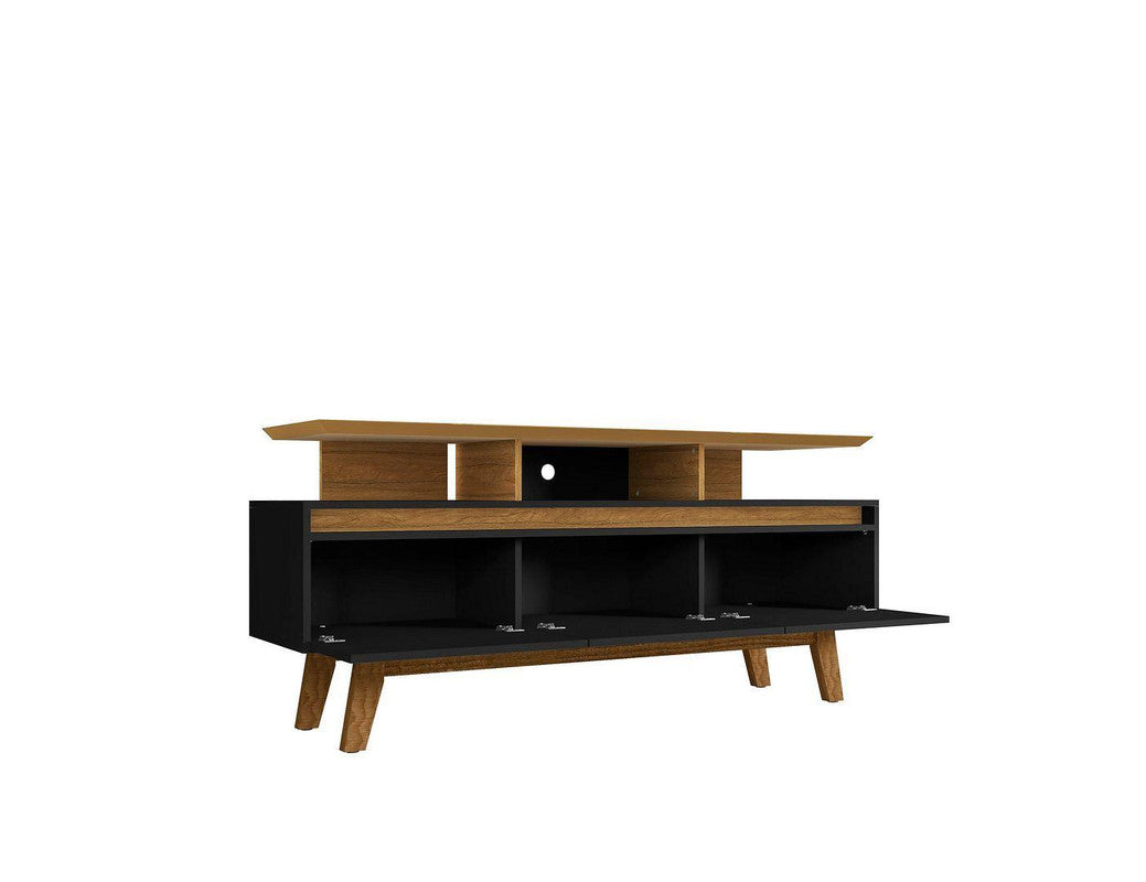 Osnabruck 63" TV Stand - Black/Cinnamon