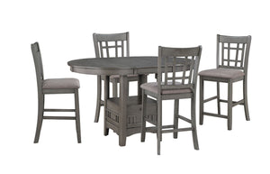 Freda 5-Piece Extendable Counter Height Dining Set - Grey