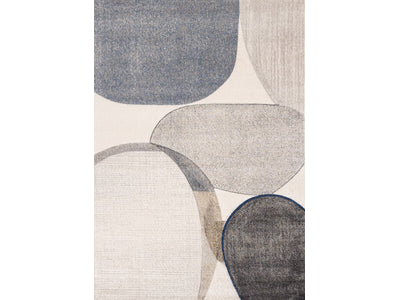 Feeling Connected 7'10" x 10'6" Rounded Shapes Design Area Rug - Grey