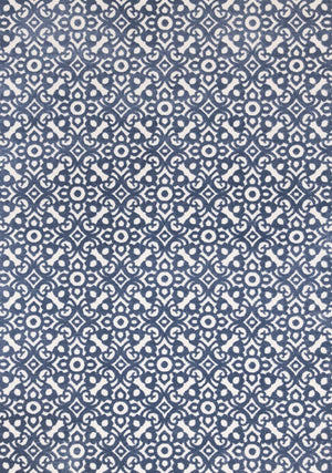 Feeling Connected 5'3" x 7'7" Damask Design Area Rug - Blue