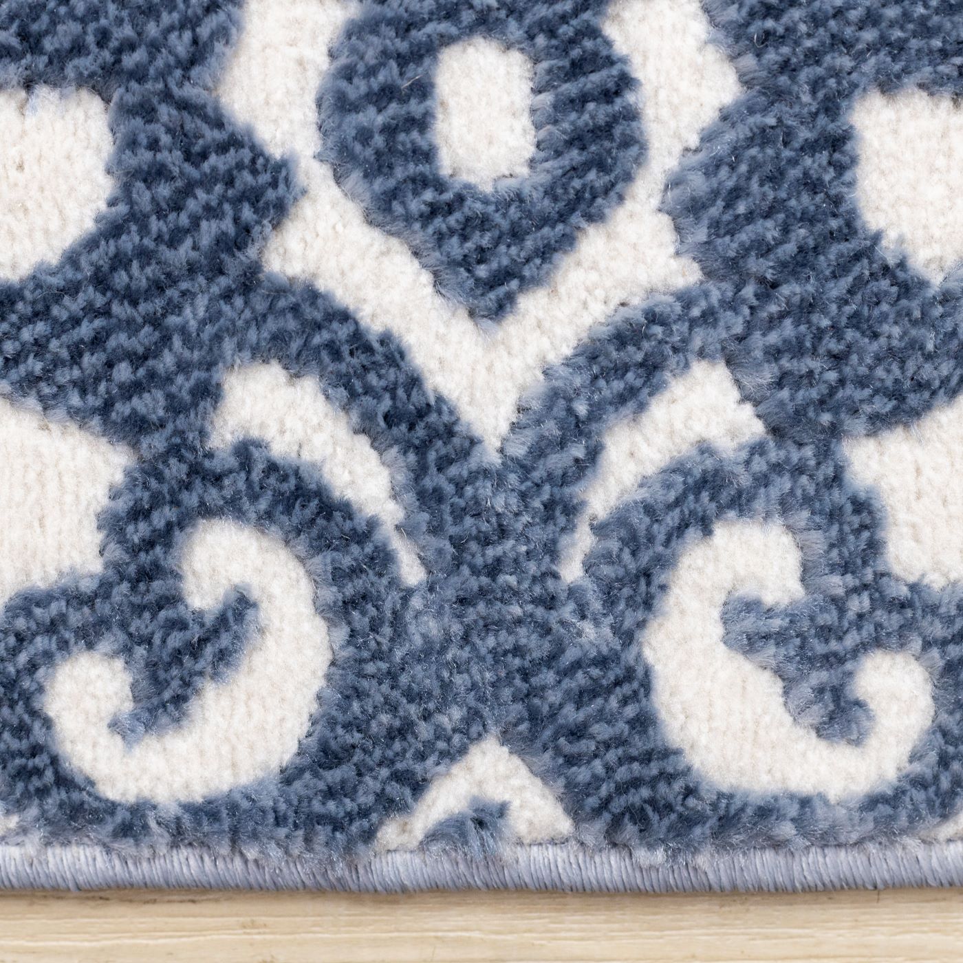 Feeling Connected 7'10" x 10'6" Damask Design Area Rug - Blue