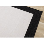 Summer Breeze 6'7" x 9'6" Reversible Outdoor Rug - Cream, Black Border