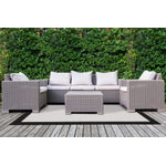 Summer Breeze 6'7" x 9'6" Reversible Outdoor Rug - Cream, Black Border