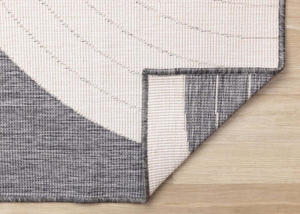 Summer Breeze 6'7" x 9'6" Outdoor Rug Double Arches - Grey, White