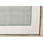 Summer Breeze 6'7" x 9'6" Outdoor Chevron Border Rug - Green, White