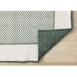 Summer Breeze 5'3" x 7'7" Outdoor Chevron Border Rug - Green, White