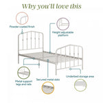 Novogratz Bushwick Metal Platform Twin Bed - Off White