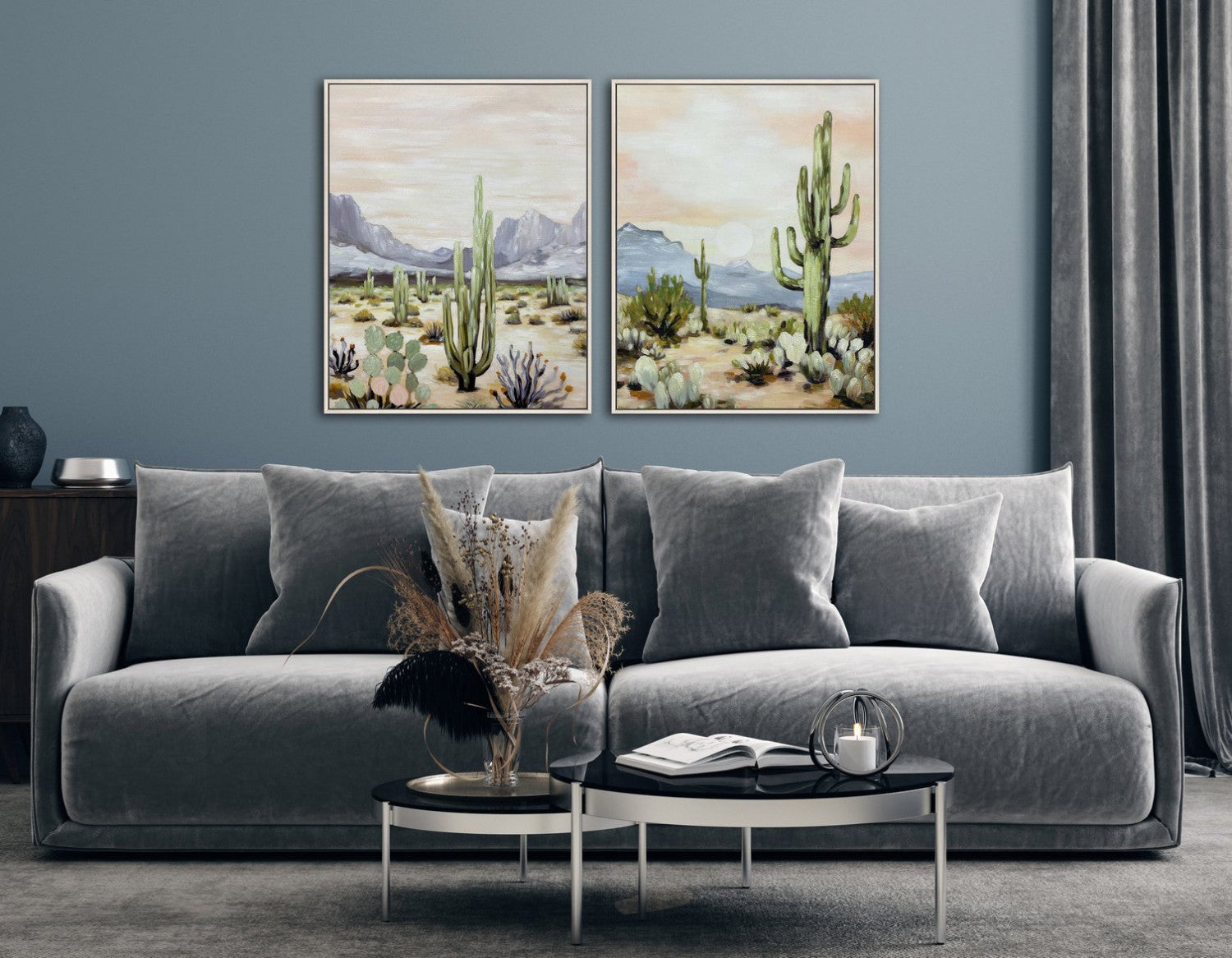 Saguaro Skies II Wall Art - Green/Natural - 30 X 24