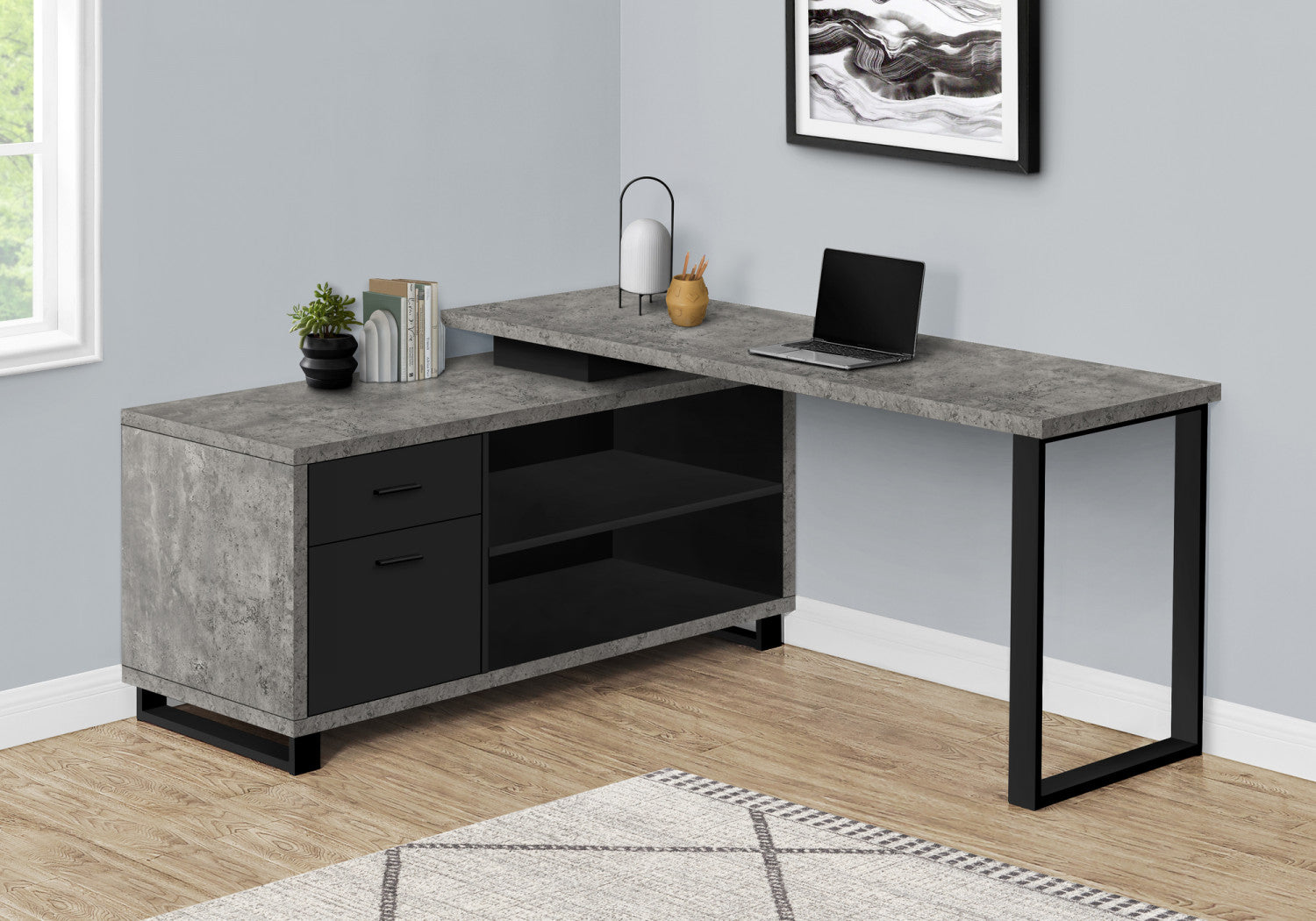 Runo Desk - Concrete Grey