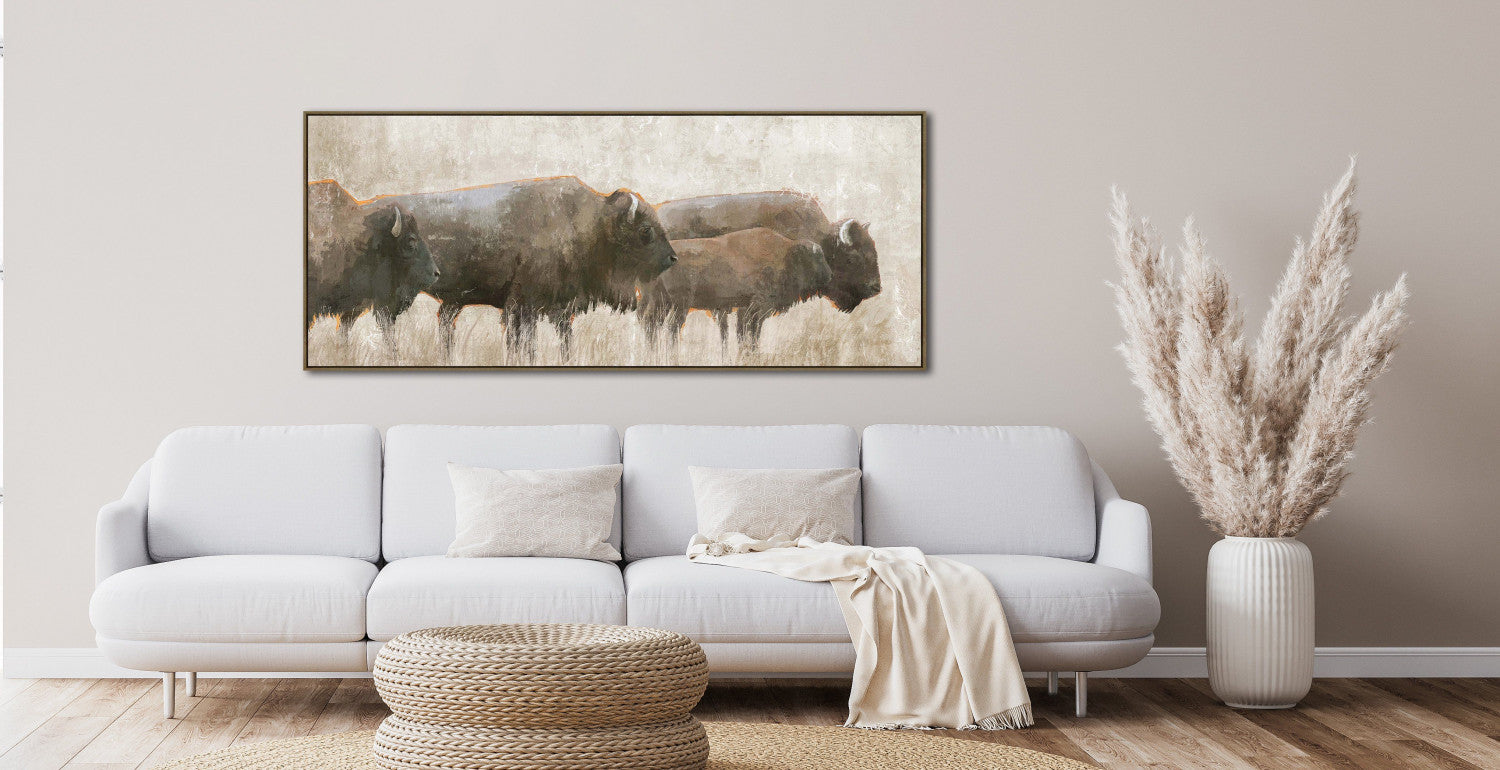 Prairie Giants Wall Art - Brown/Beige - 30 X 72