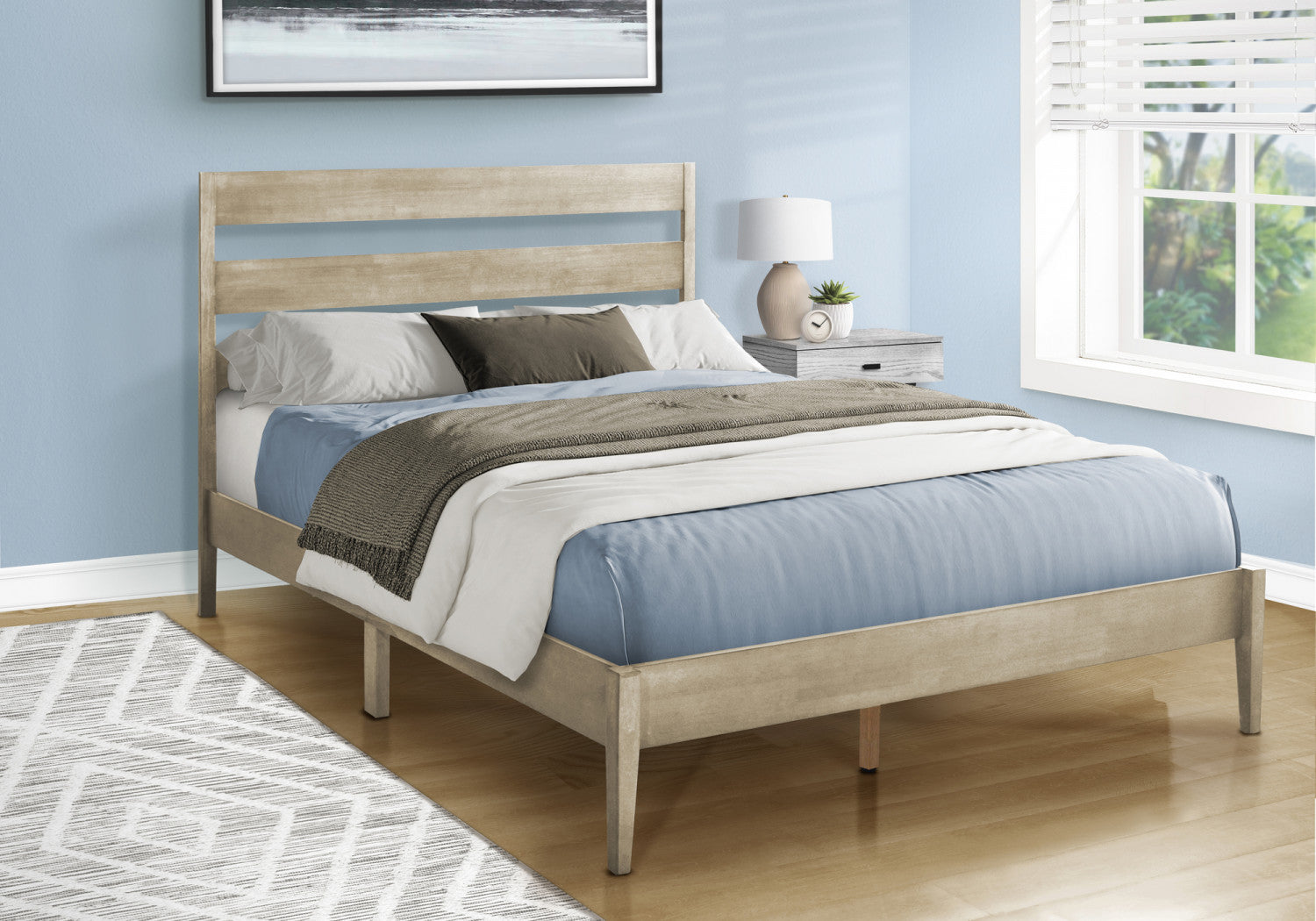 Florence Queen Bed - Grey