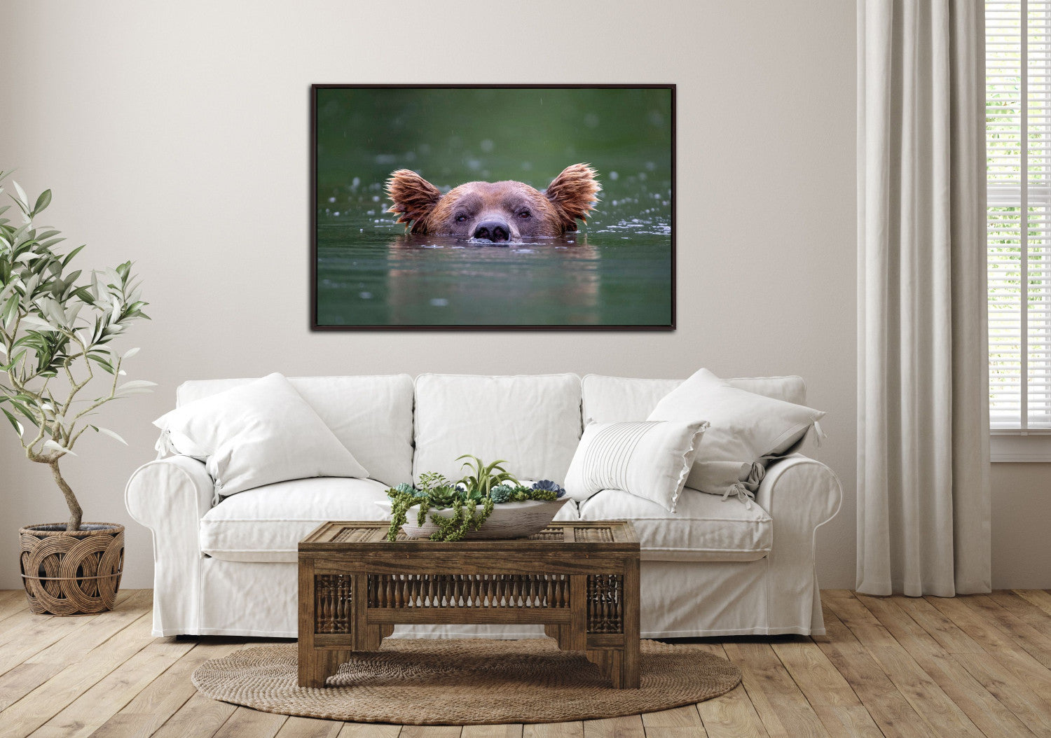 The Watchful Swimmer Wall Art - Green - 30 X 45