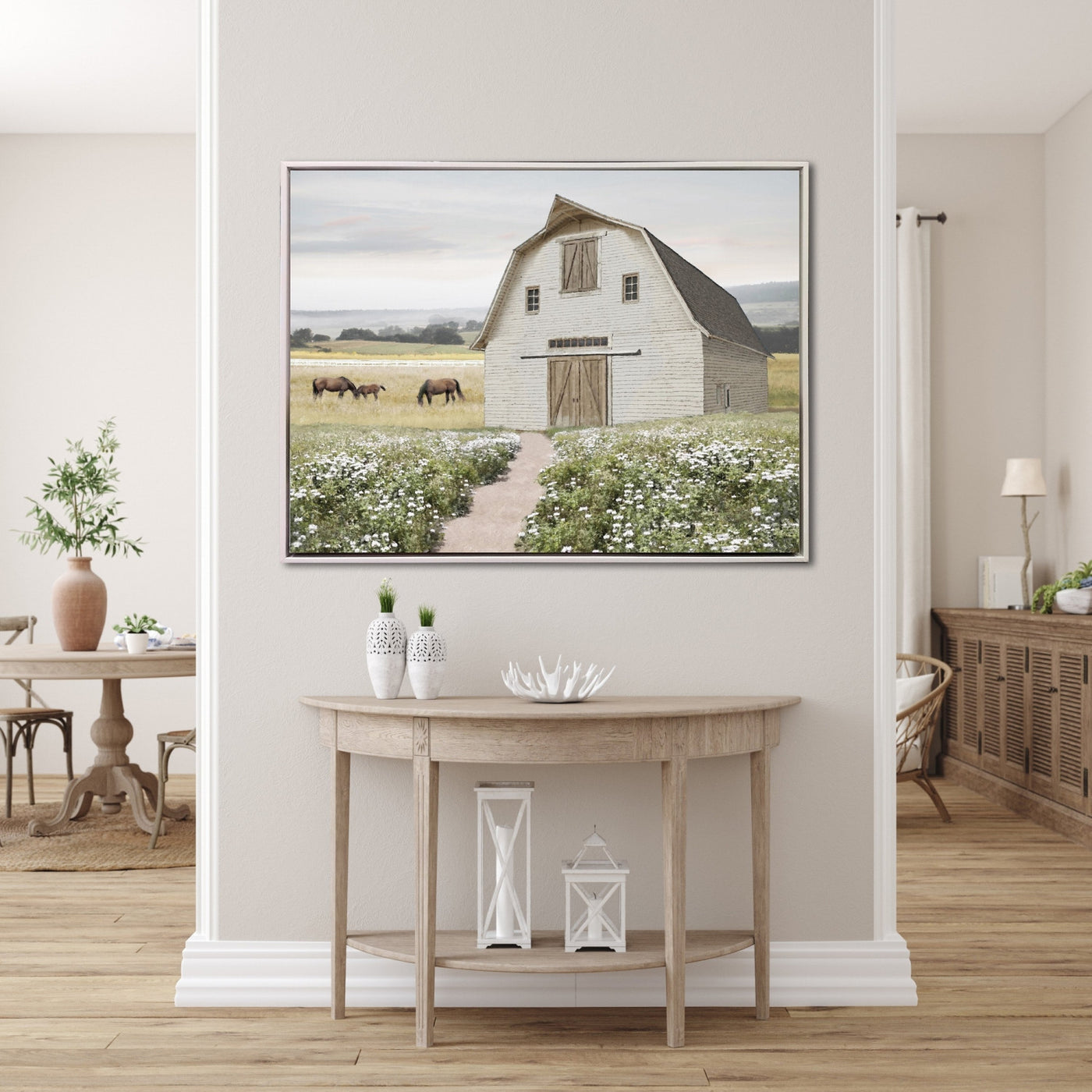 Daisyfield Dreams Wall Art - Green/Neutral - 30 X 40