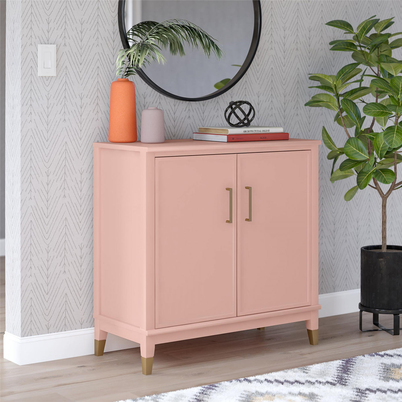 Westerleigh 2-Door Accent Cabinet - Pale Pink