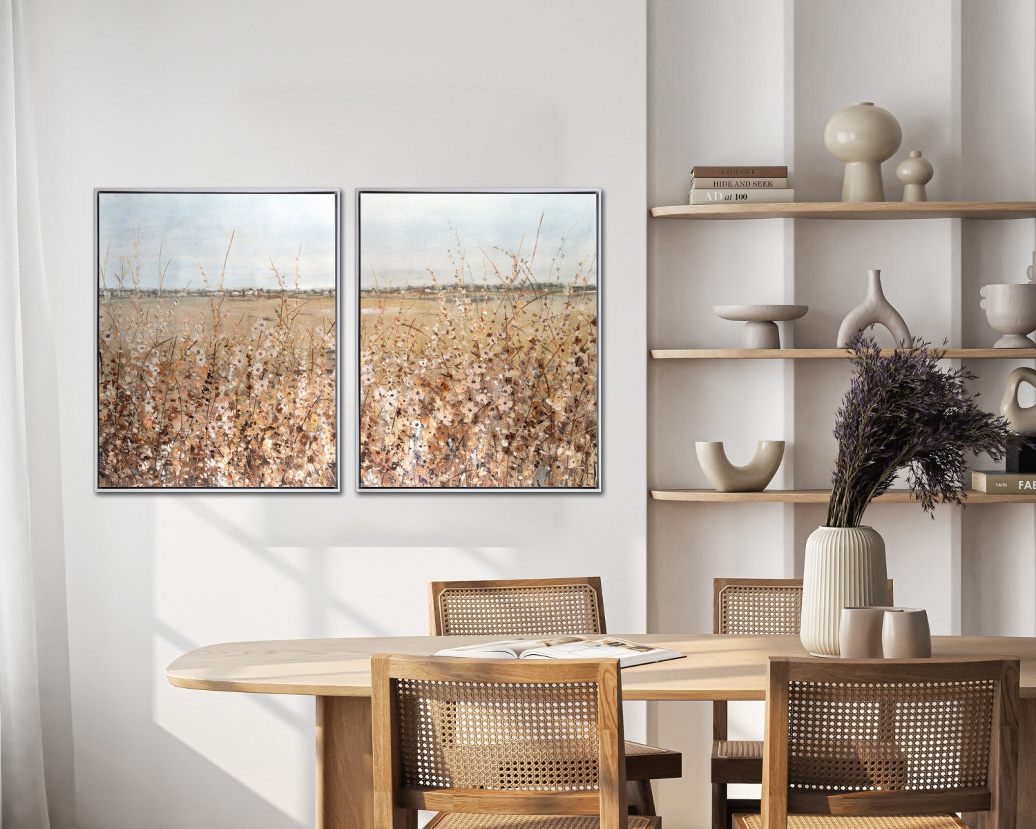 Prairie Whispers II Wall Art - Blue/Natural - 30 X 24