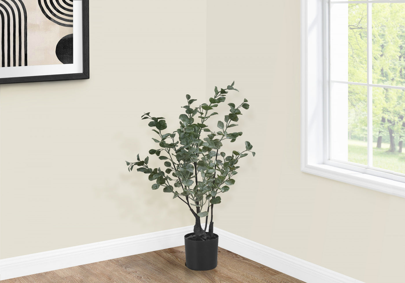 35" Eucalyptus Plant With 5" Black Pot - Green