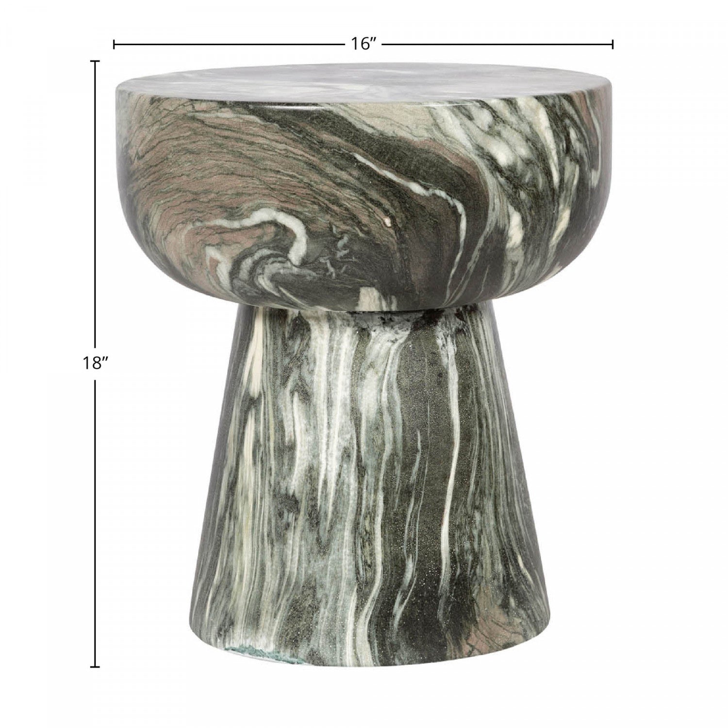 Valecourt Side Table - Marbled