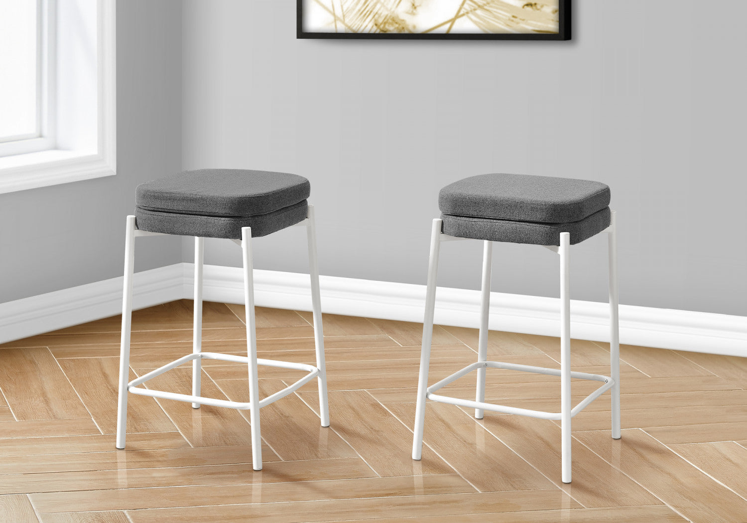 Aspen Counter Stool - White/Grey - Set Of Two