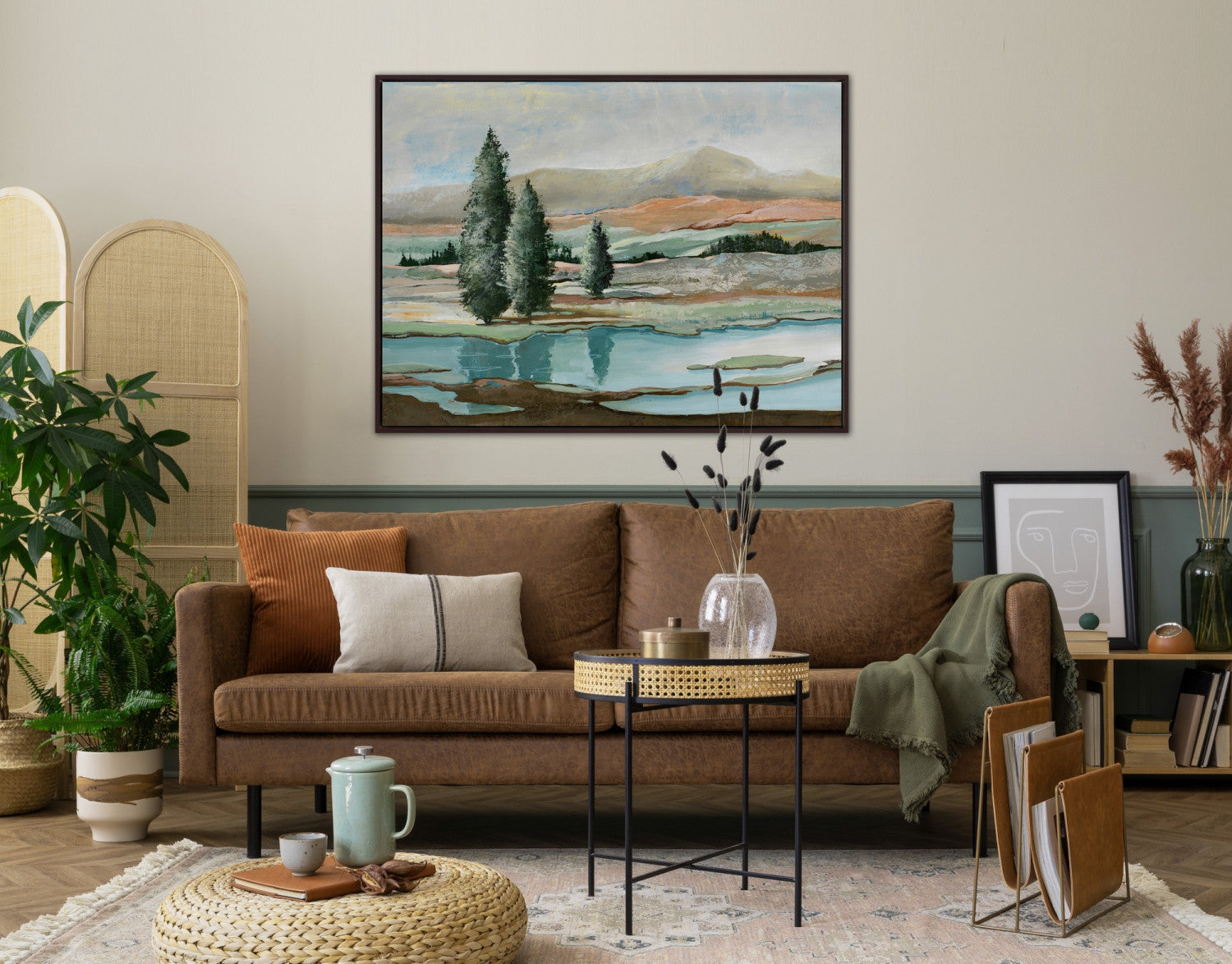 Reflections of the Range Wall Art - Green/Brown - 36 X 48