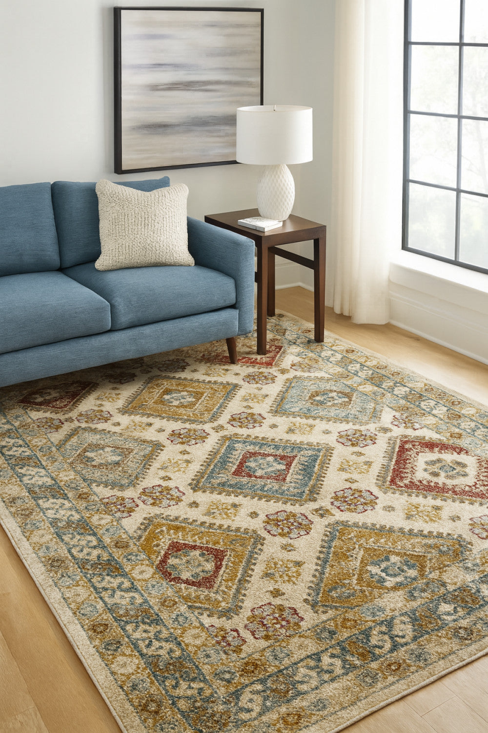 Maisha 5' X 8' Area Rug - Cream/Grey/Taupe