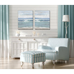 Coastal Waves Wall Art - Blue/White - 16 X 20 - Set of Two