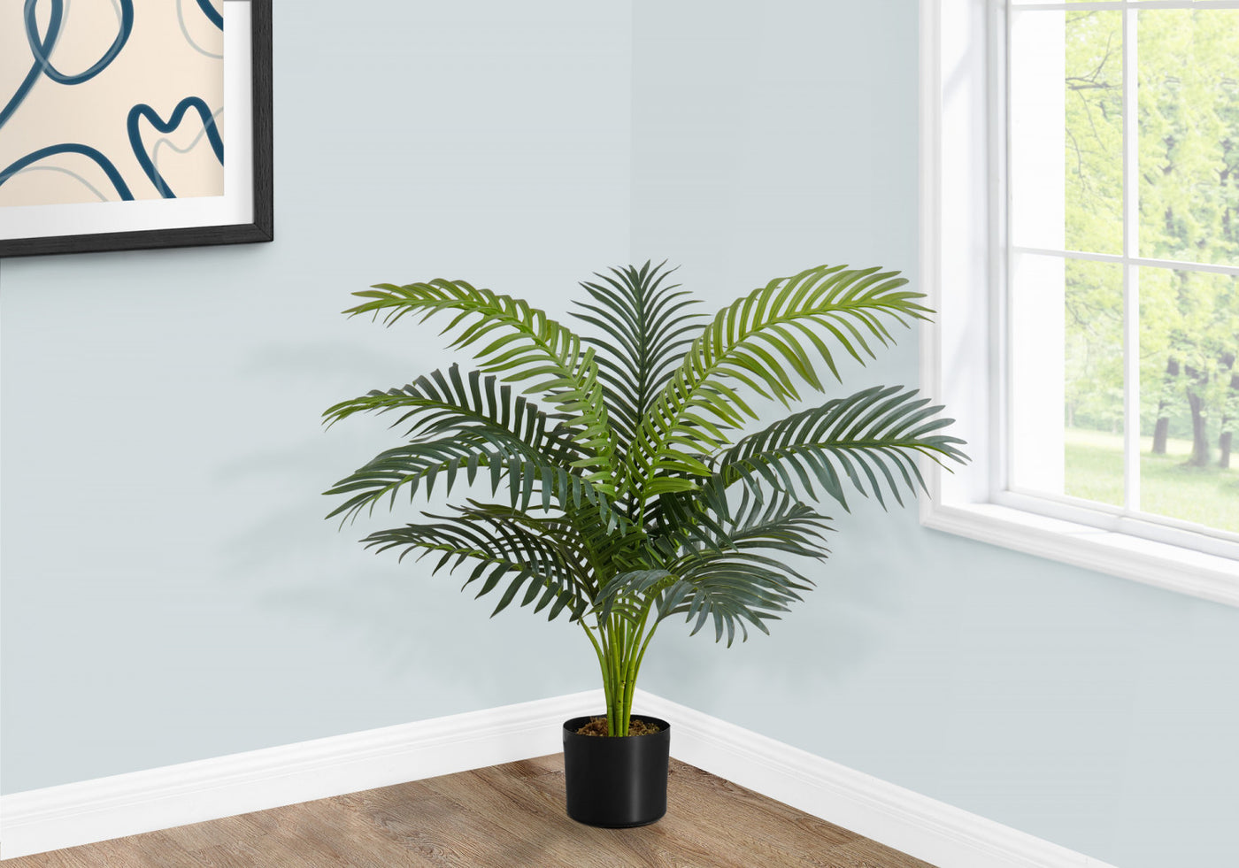 34" Palm Tree With 5" Black Pot - Green