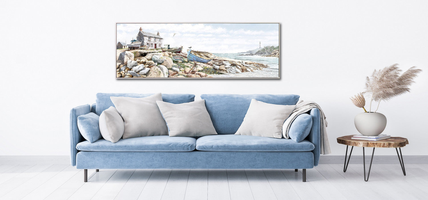 Harbour Haven Wall Art - Blue/Natural - 20 X 60