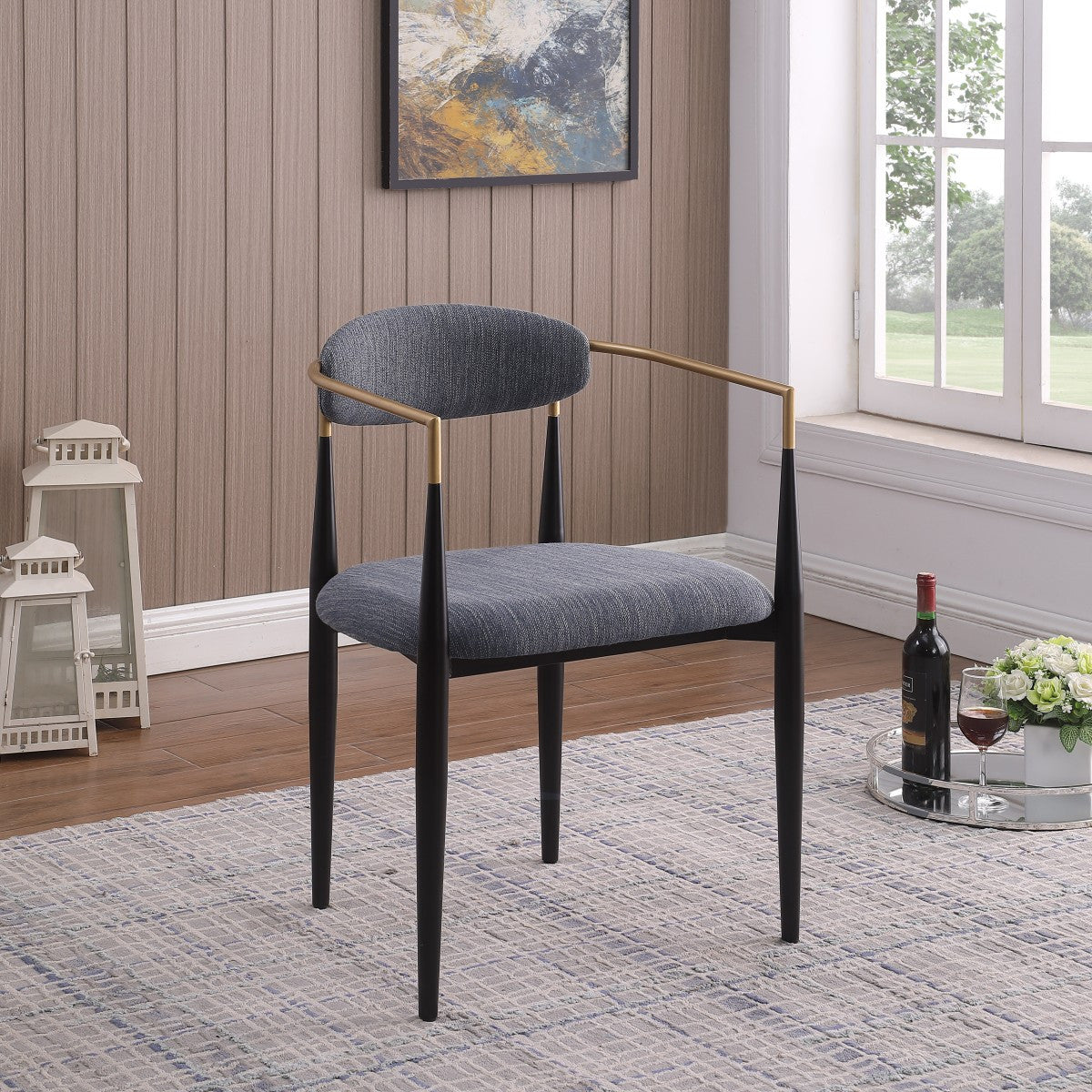 Mykos Dining Chair - Black/Grey - Set of Two