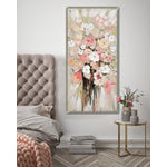 Canvas Bouquet Wall Art - Pink/Natural - 28 x 56
