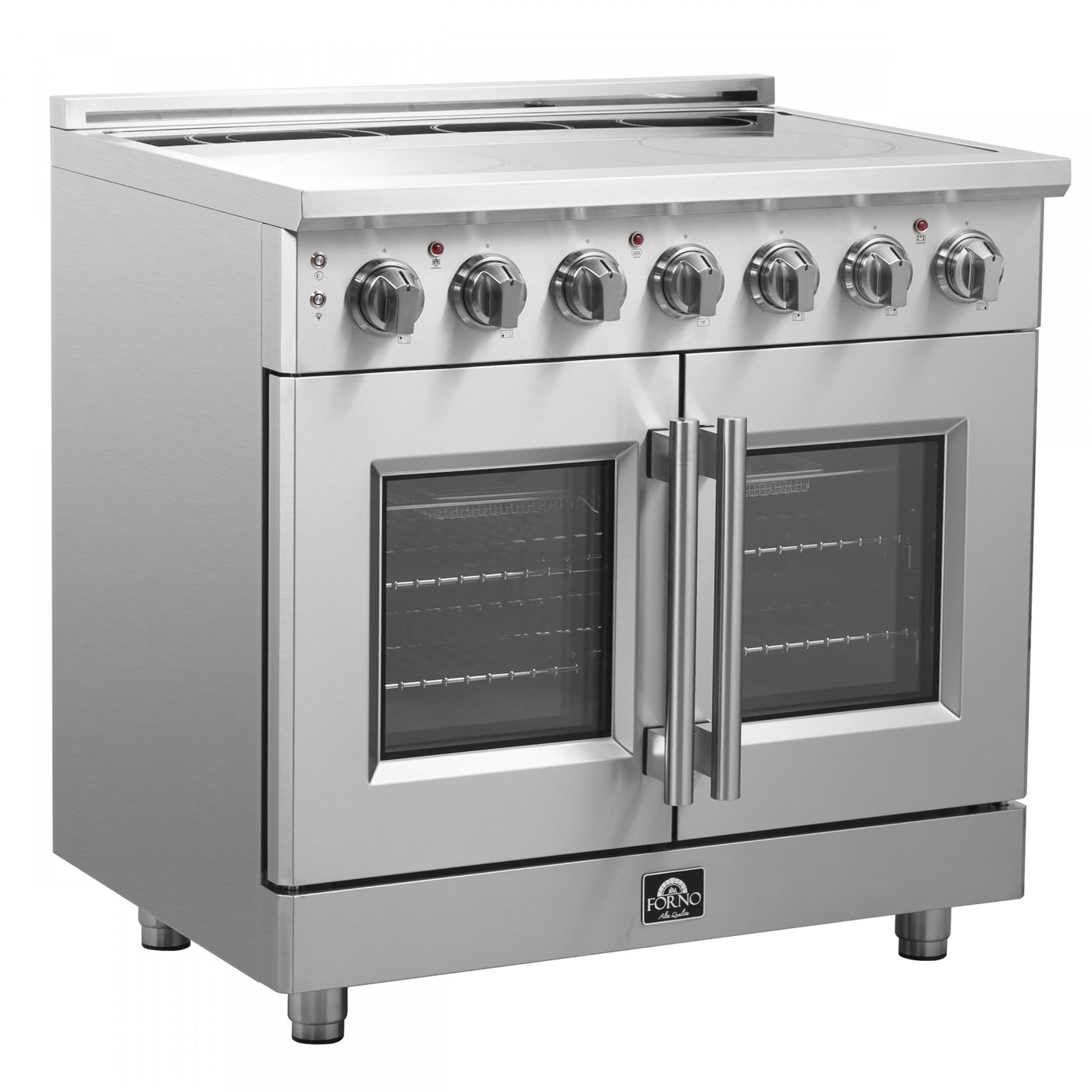 Forno Massimo 36" Stainless Steel French Door Electric Range With True Convection And Air Fry (5.36 Cu. Ft) - FFSEL6955-36