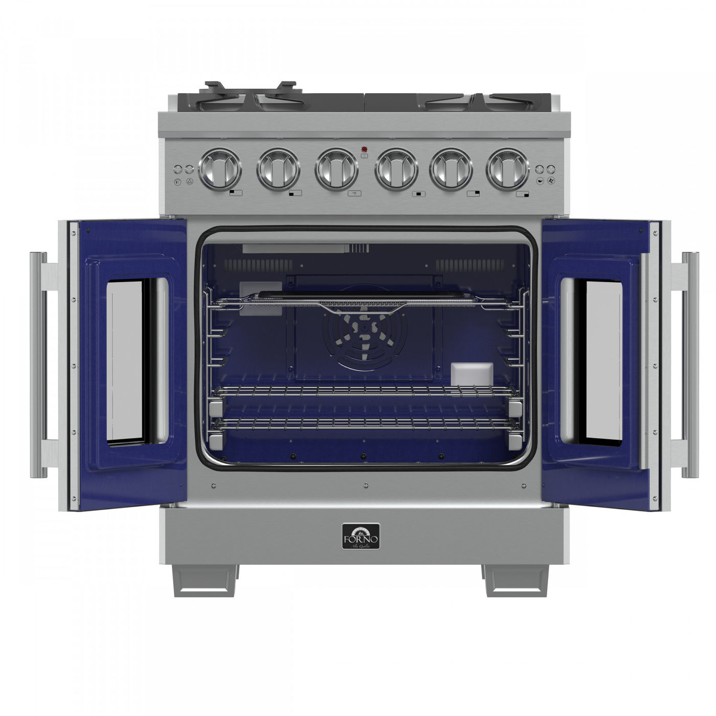 Forno Capriasca 30" Stainless Steel French Door Freestanding Gas Range with Air Fry (4.32 Cu. Ft.) - FFSGS6460-30