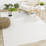 Hillary Modern Swirls Area Rug - Cream - 5' X 8'
