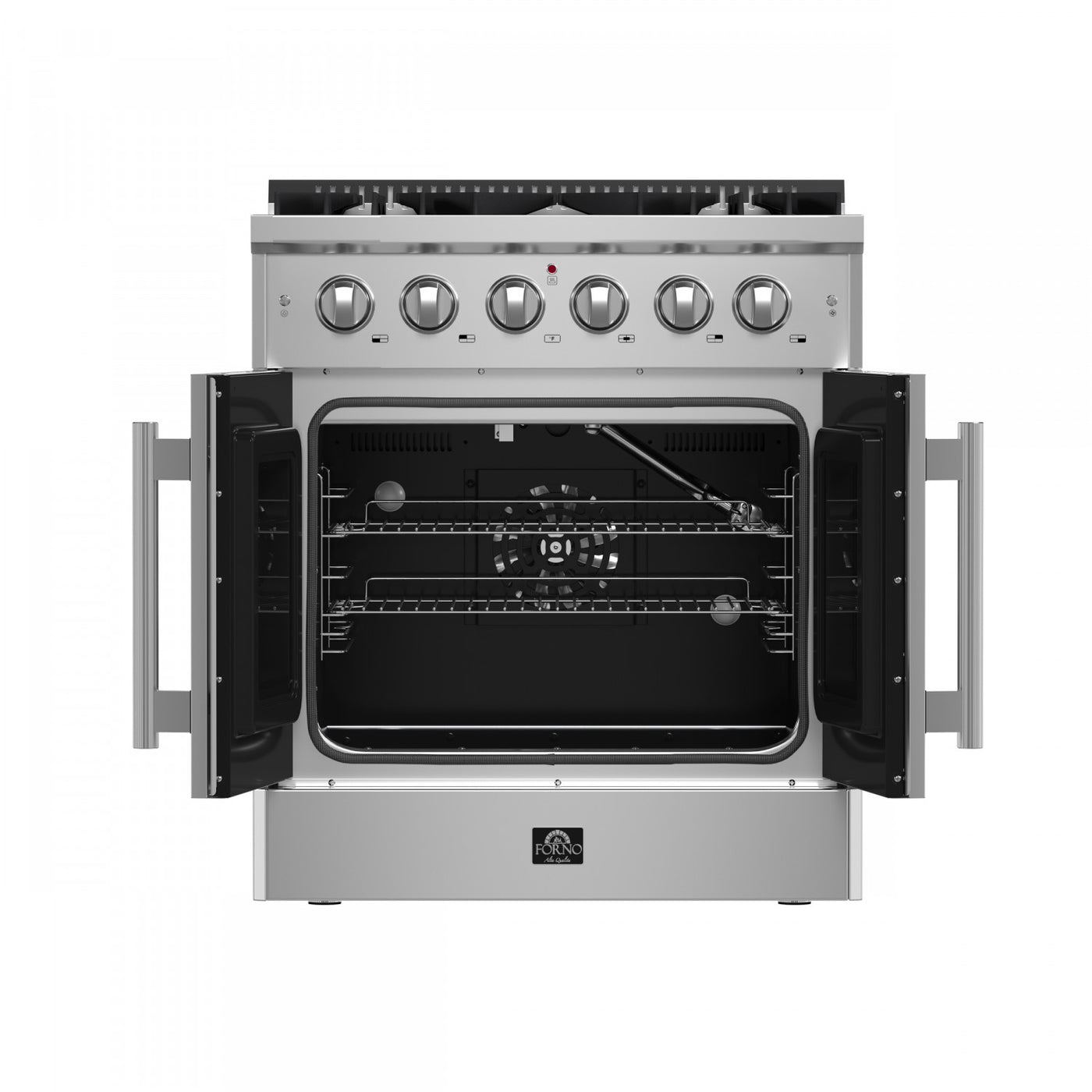 Forno Galiano 30" Stainless Steel French Door Freestanding Gas Range (4.32 Cu. Ft.) - FFSGS6444-30
