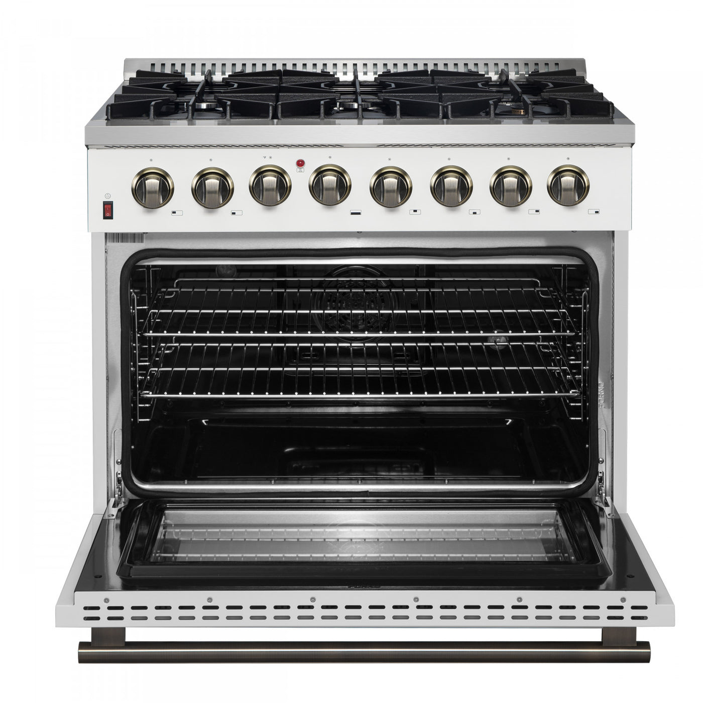 Forno Galiano 36" White Dual Fuel Range (5.36 Cu. Ft.) - FFSGS6156-36WHT