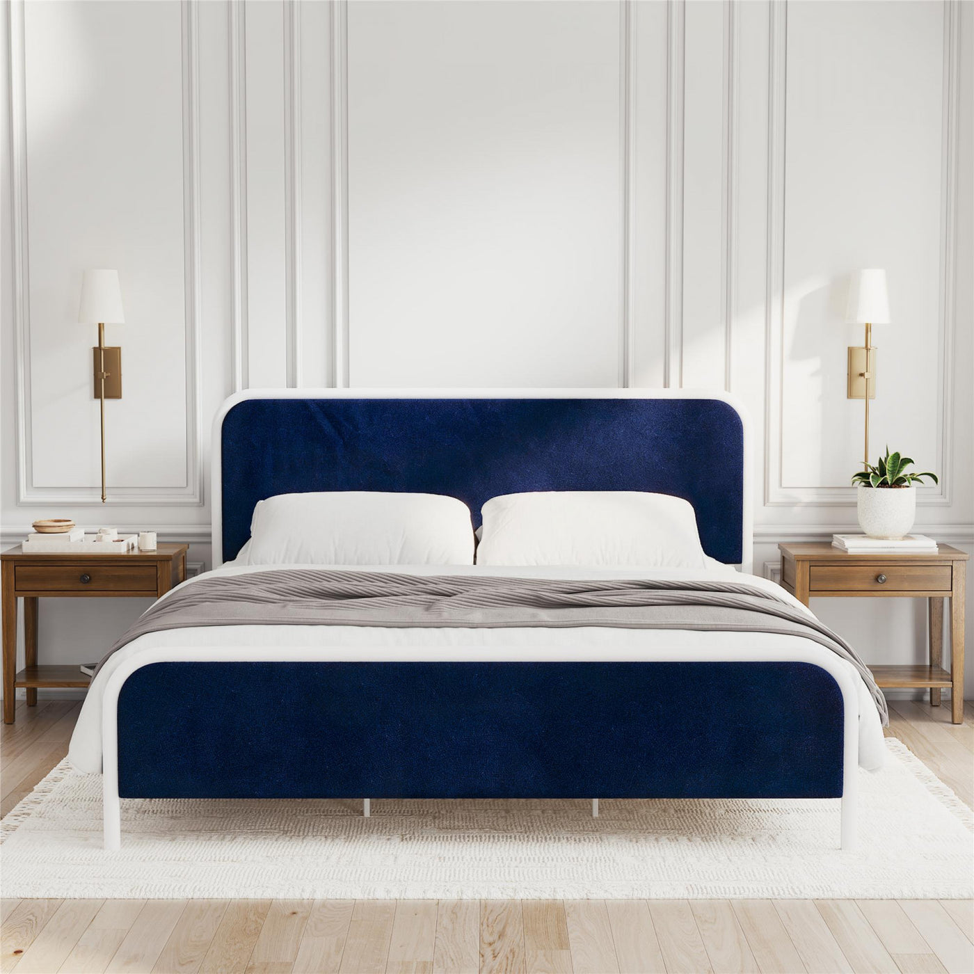 Novogratz Tallulah Upholstered King Platform Bed - Navy