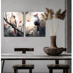 Cardinals Wall Art - Red/Neutral - 16 X 20 - Set of Two