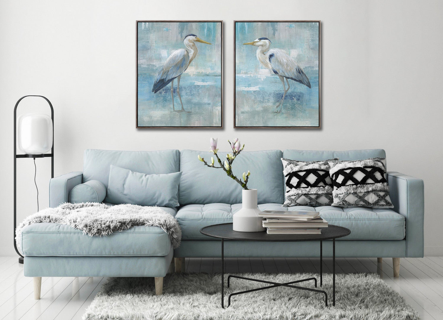 Elegant Watcher II Wall Art - Blue/White - 24 X 30