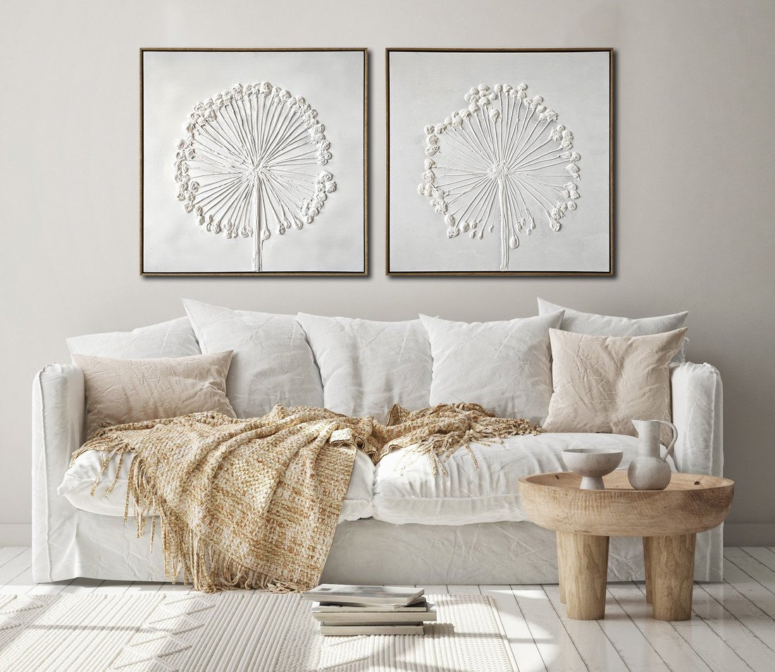 Delicate Dandelion I Wall Art - White - 30 X 30