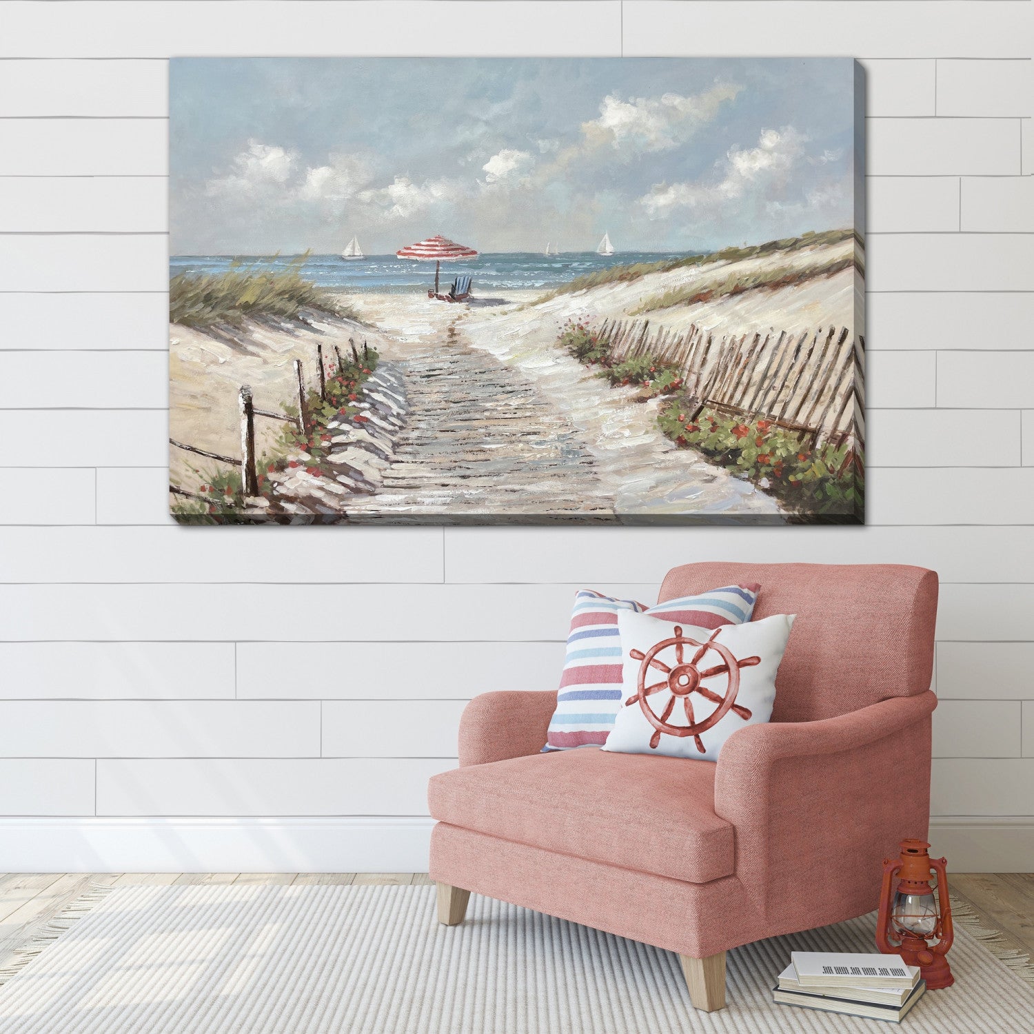 Dune Escape Wall Art - Blue/White - 30 X 45