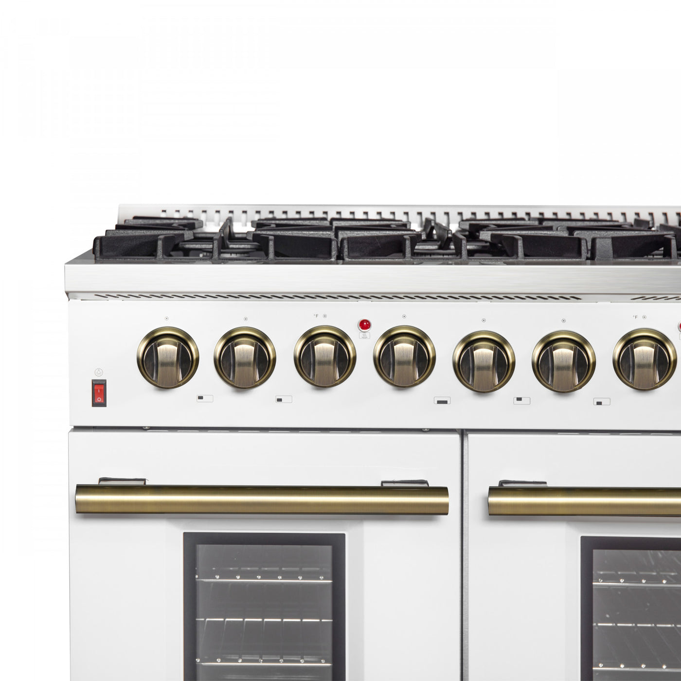 Forno Galiano 48" White Freestanding Dual Fuel Double Oven Range (6.58 Cu. Ft.) - FFSGS6156-48WHT