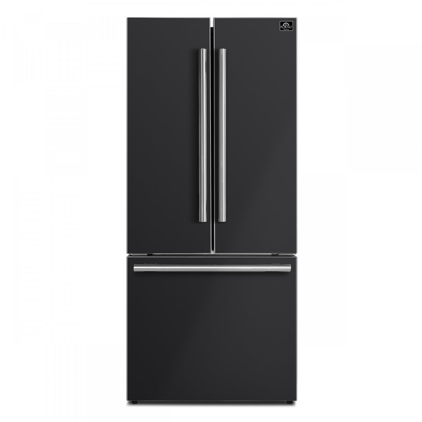 Forno Gallipoli Black French Door Refrigerator with Ice Maker (17.5 Cu. Ft.) - FFFFD1974-31BLK