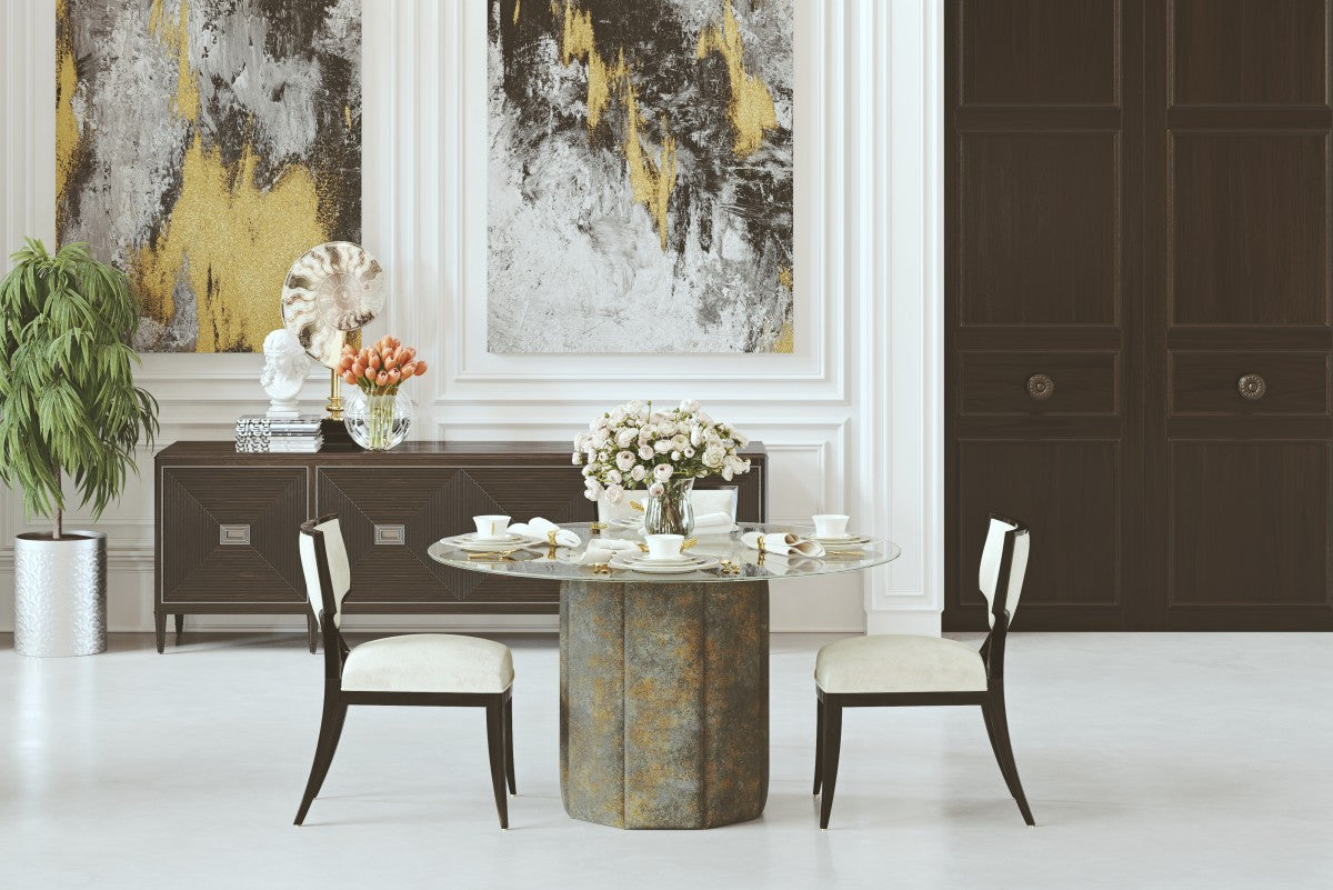 Sundre 54" Dining Table - Oxidised Metal