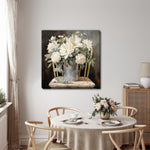 Chairside Charm Wall Art - White/Brown - 30 X 30