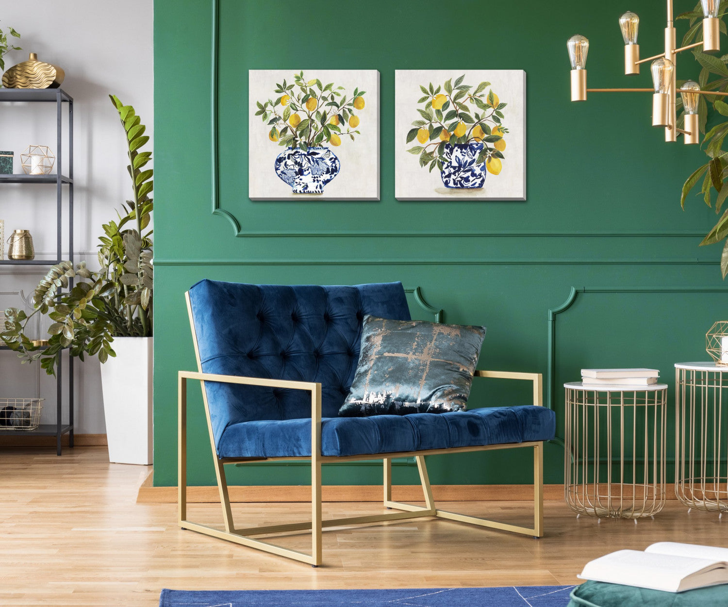 Lemon Grove Wall Art - Multi-Colour - 16 X 16 - Set of Two