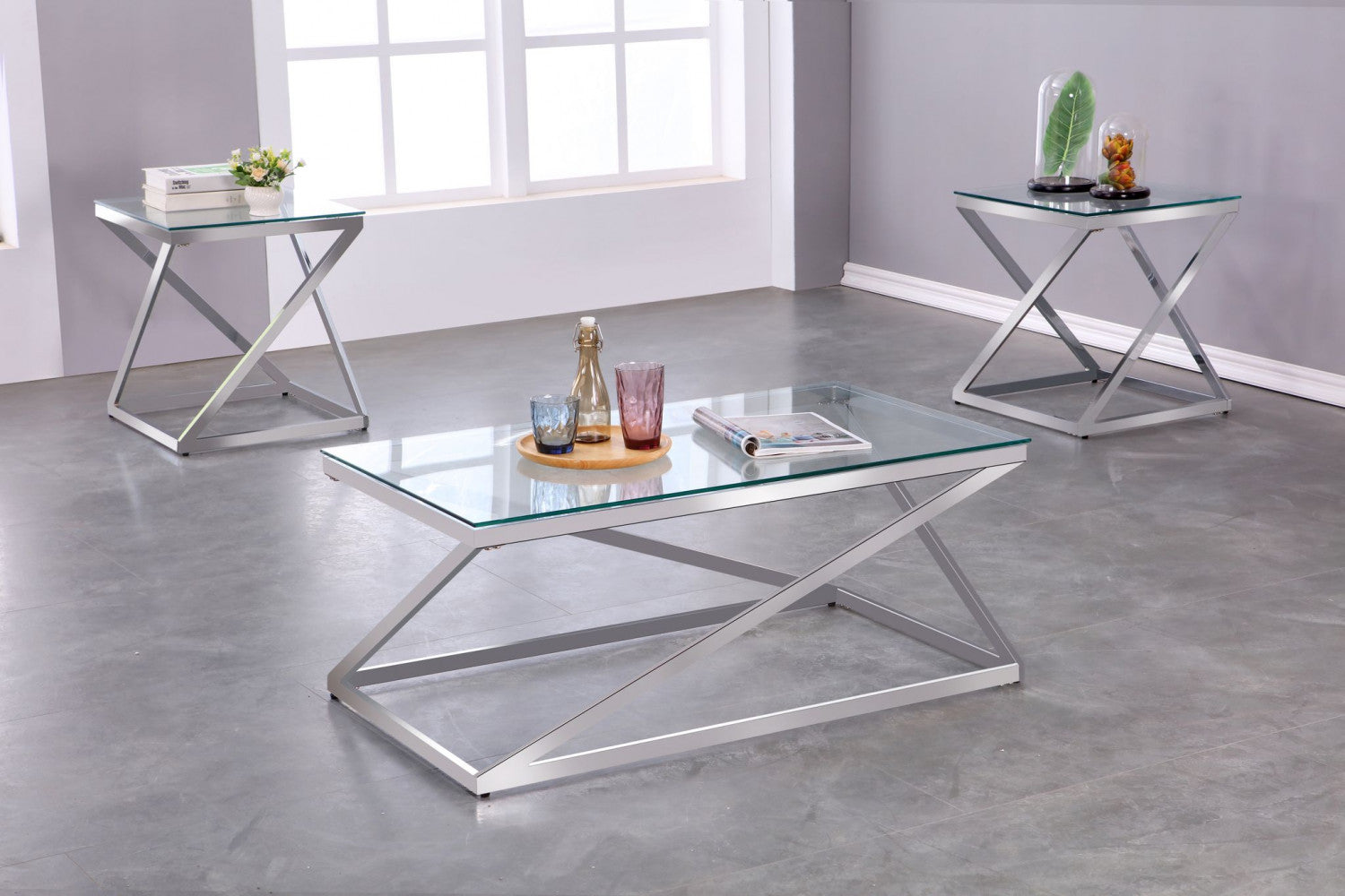 Seeley 3-Piece Coffee Table Set - Silver